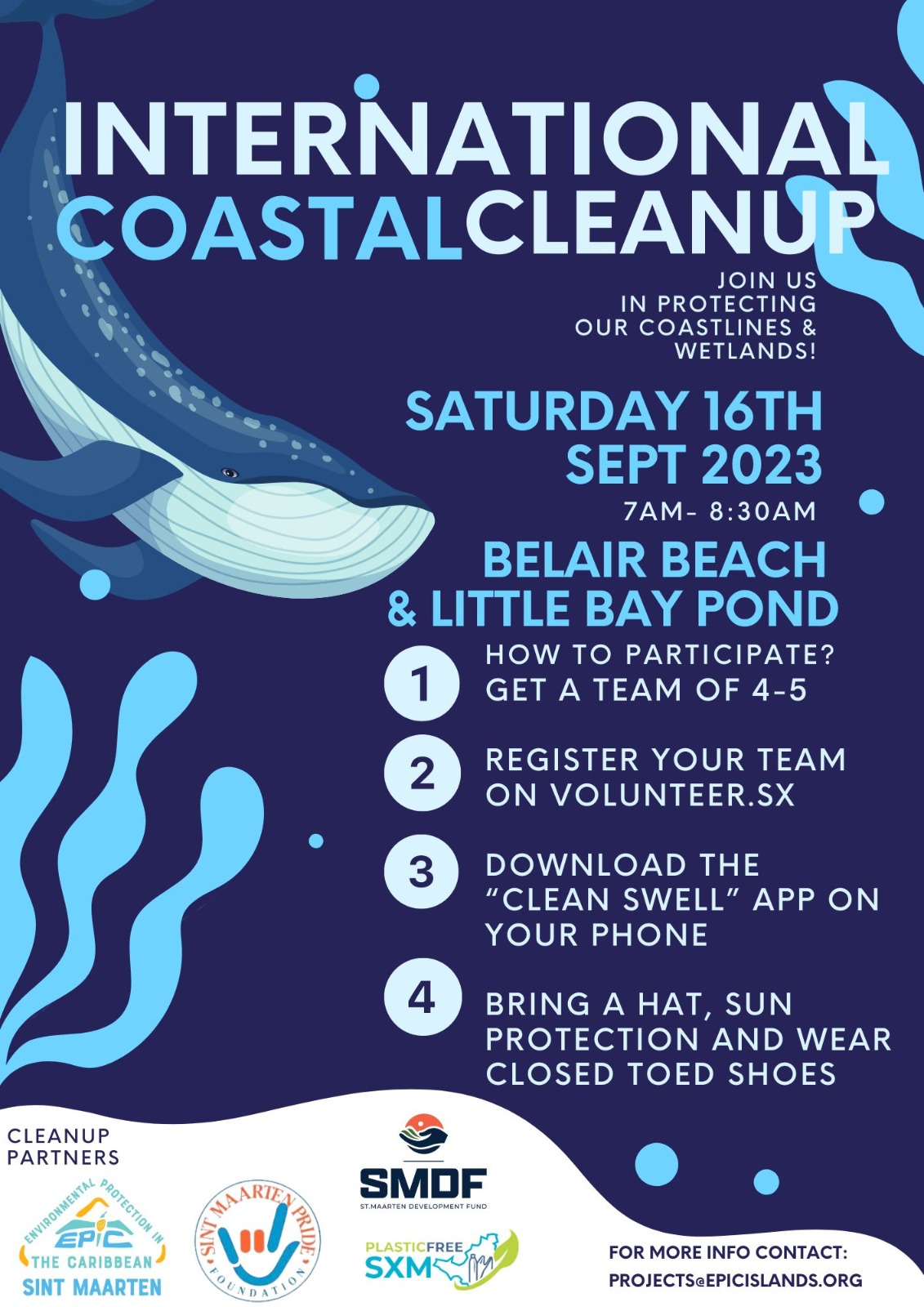 Flyer International Coastal Cleanup, St Maarten, Dutch Caribbean, Maho, SXM