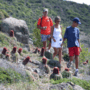 Three people walking down during the Guana Bay Hiking Tour