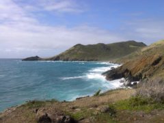 Cliffs and heavy sea weather at Guana Bay St Maarten