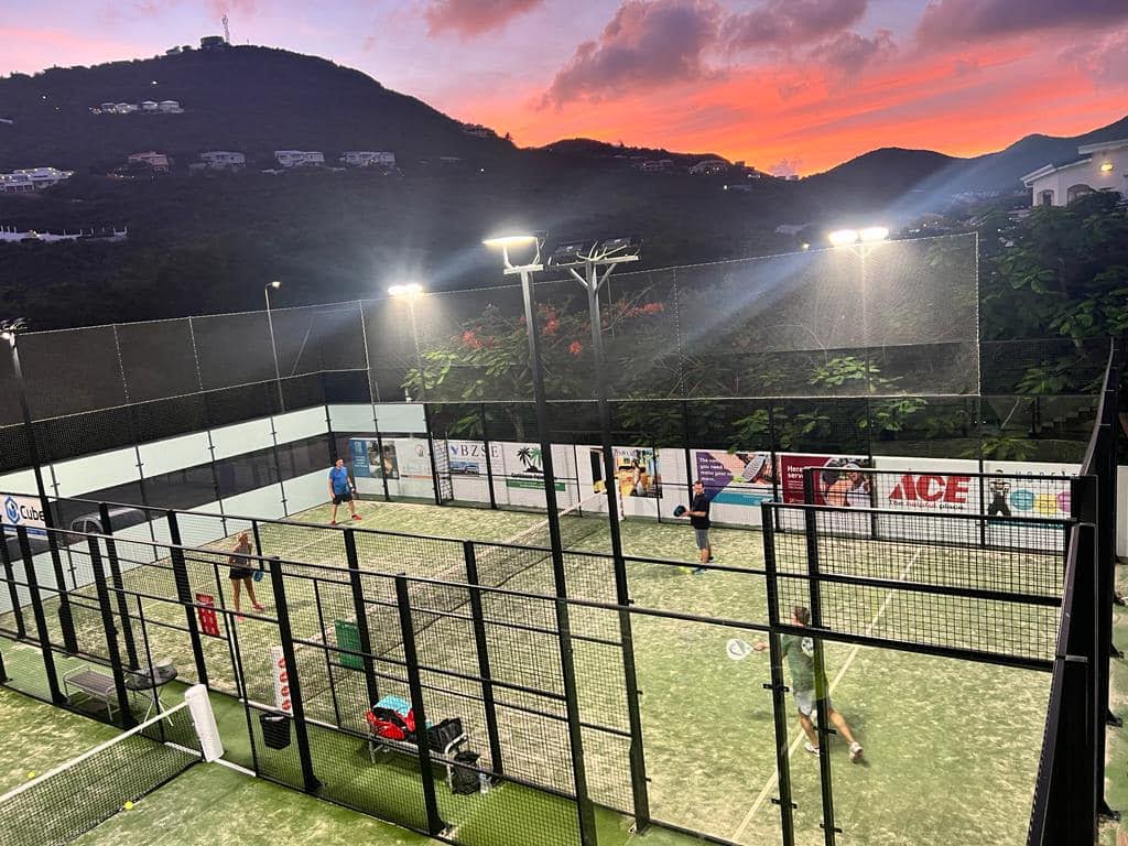 A Padel match at the SXM Padel Club in the Bel Air area of St Maarten