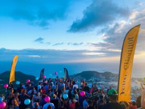 Elev8 party on the hill at Rainforest Adventures park located on the Dutch side of St Maarten