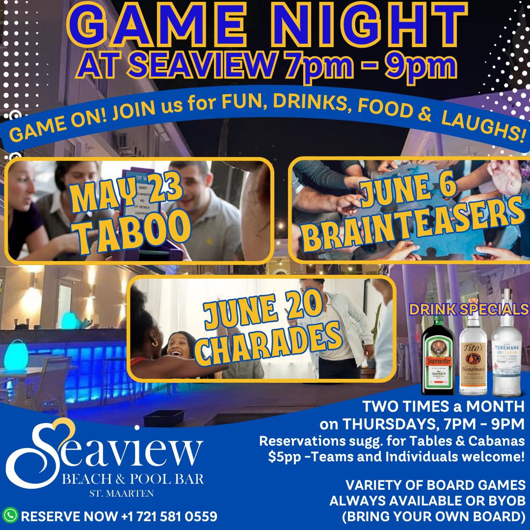 Game Night at Seaview Beach Hotel | St. Maarten / St. Martin