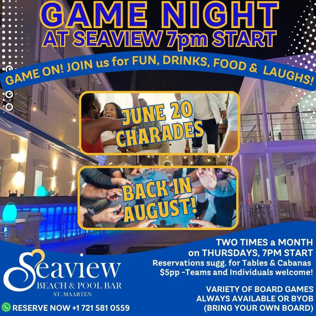 Game Night at Seaview BEach HOtel