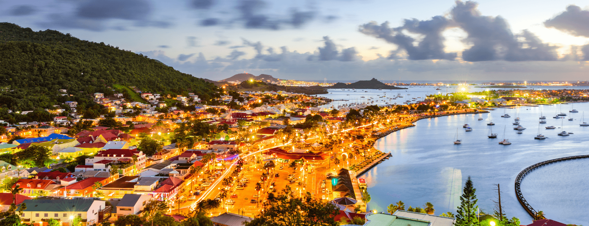 Aerial view of Marigot French saint martin