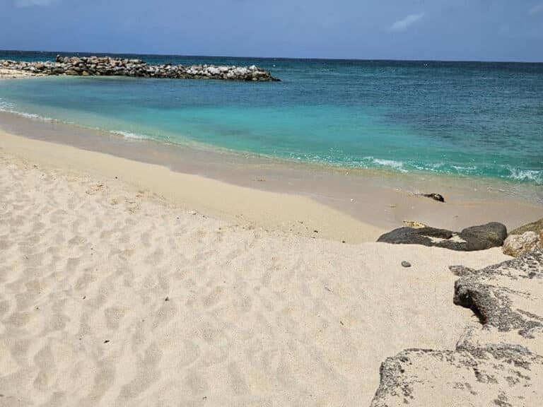 St. Maarten simpson bay beach along the shore line