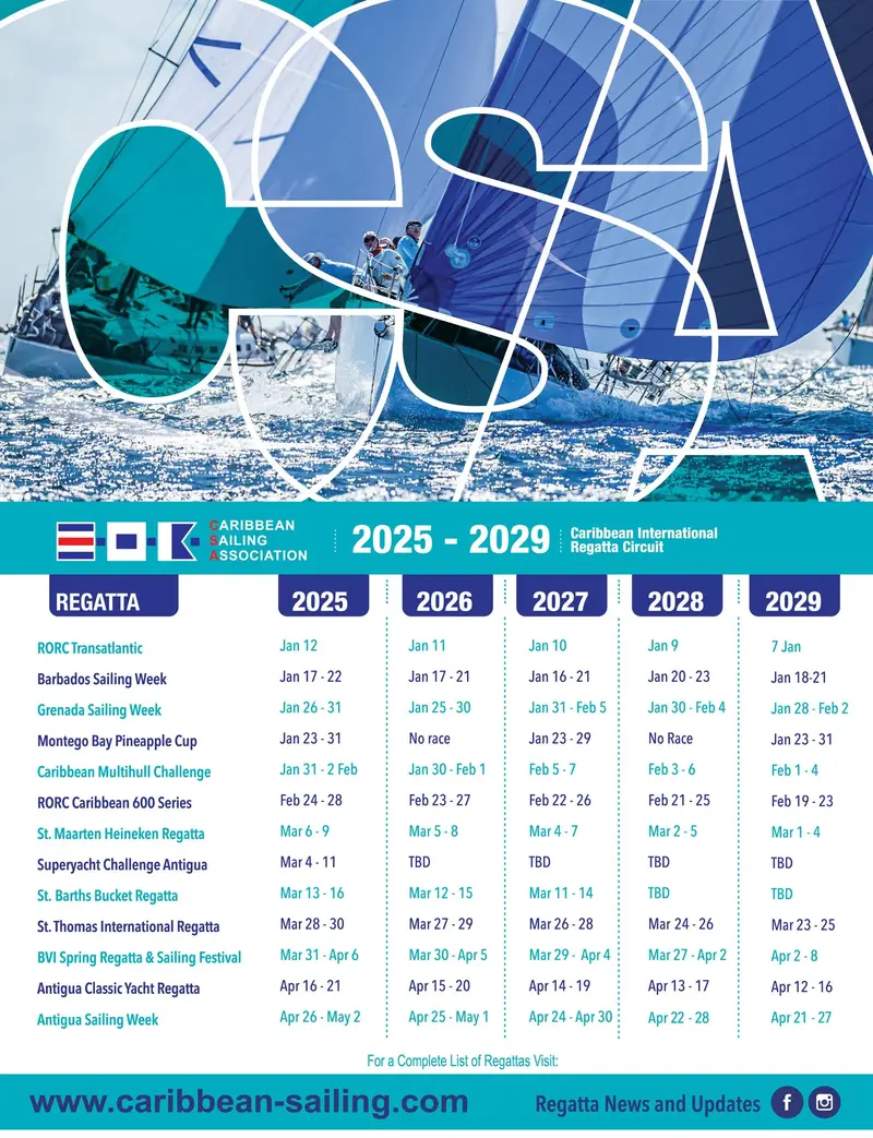 caribbean sailing association calendar