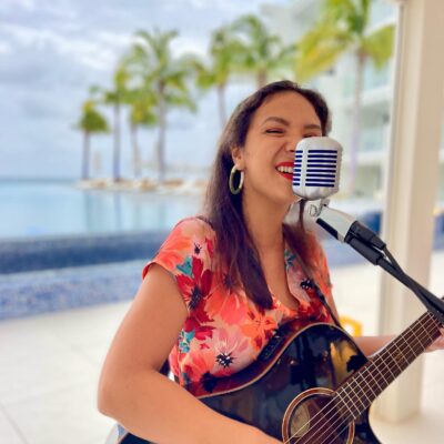 a singer at Salt Restaurant during their ladies night