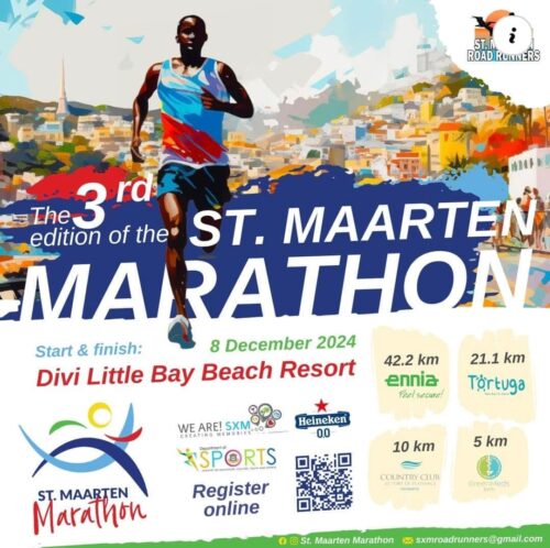 Flyer of the 3rd edition of the st maarten marathon