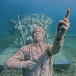 A underwater statue at the new Under Water Sculpture Park - UnderSXM