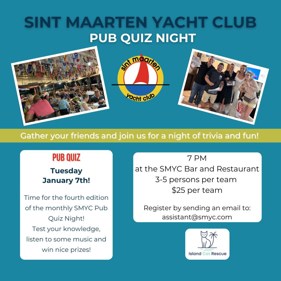 Pub quiz night at Sint Maarten Yacht Club