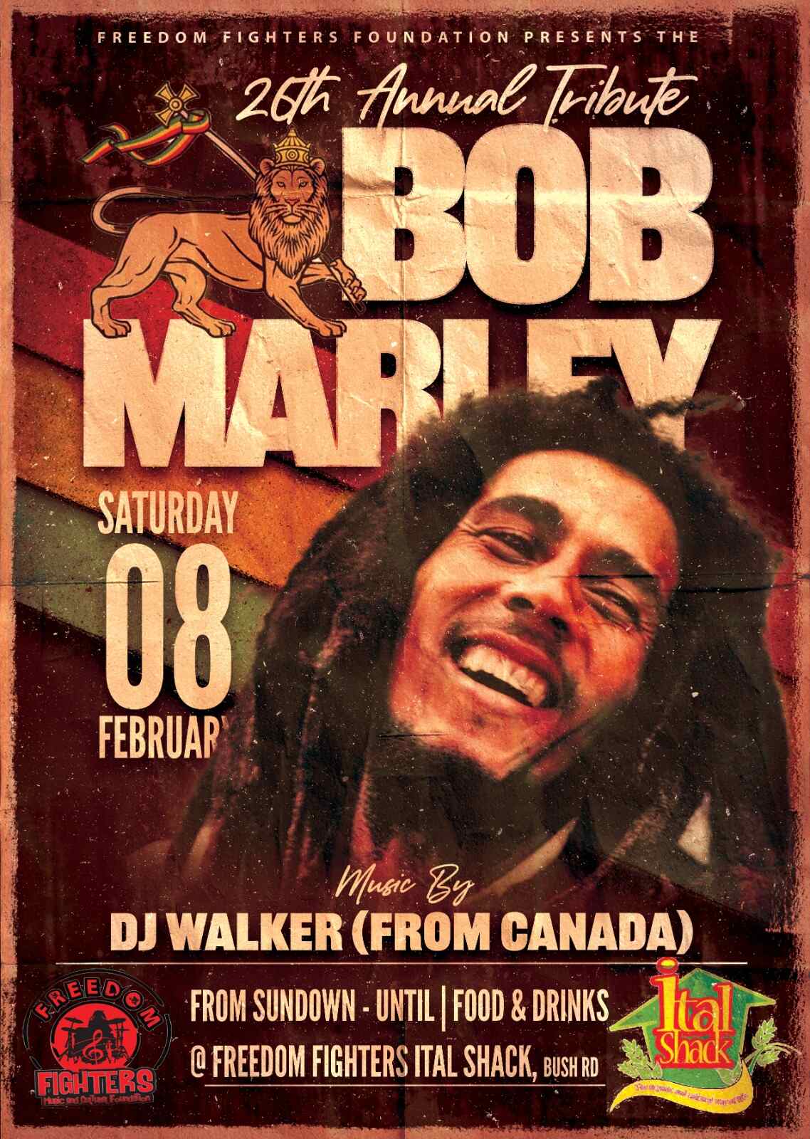 poster 26th annual tribute bob marley