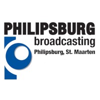 white and blue logo of philipsburg broadcasting