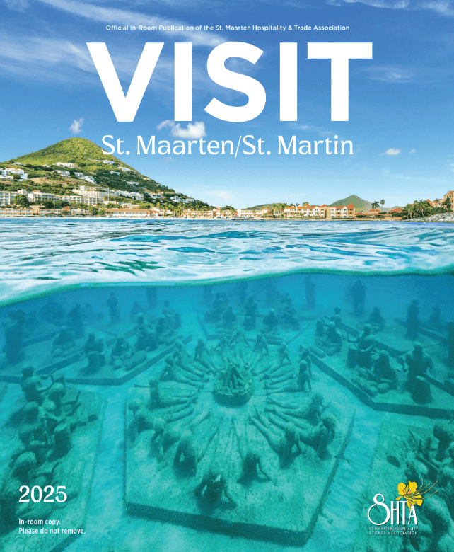 cover of the visit magazine 2025 with Under SXM on it